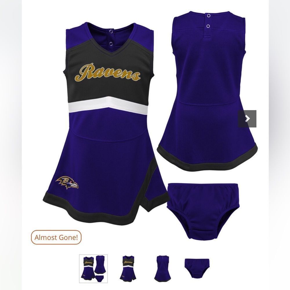 Girls Preschool Baltimore Ravens Two-Piece Cheer Dress with Bloomers Set